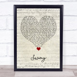 Bic Runga Sway Script Heart Song Lyric Quote Music Print