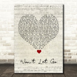 Black Stone Cherry Won't Let Go Script Heart Song Lyric Quote Music Print