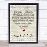 Black Stone Cherry Won't Let Go Script Heart Song Lyric Quote Music Print