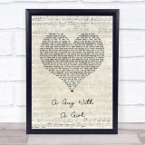 Blake Shelton A Guy With A Girl Script Heart Song Lyric Quote Music Print