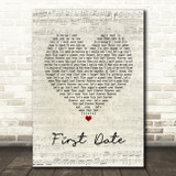 Blink-182 First Date Script Heart Song Lyric Quote Music Print