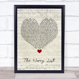 Blue October The Worry List Script Heart Song Lyric Quote Music Print