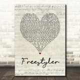 Bomfunk MC's Freestyler Script Heart Song Lyric Quote Music Print