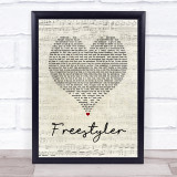 Bomfunk MC's Freestyler Script Heart Song Lyric Quote Music Print