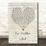 Boyzone No Matter What Script Heart Song Lyric Quote Music Print