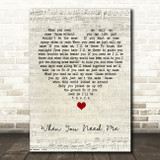 Bruce Springsteen When You Need Me Script Heart Song Lyric Quote Music Print