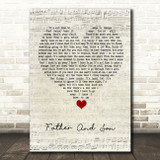 Cat Stevens Father And Son Script Heart Song Lyric Quote Music Print