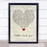 Cat Stevens Father And Son Script Heart Song Lyric Quote Music Print