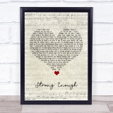Cher Strong Enough Script Heart Song Lyric Quote Music Print
