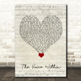 Christina Aguilera The Voice Within Script Heart Song Lyric Quote Music Print