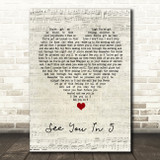 Cliff Lynch + Kim Kane See You In 5 Script Heart Song Lyric Quote Music Print