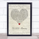 Dan + Shay & Justin Bieber 10,000 Hours Script Heart Song Lyric Quote Music Print