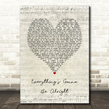 David Lee Murphy & Kenny Chesney Everything's Gonna Be Alright Script Heart Song Lyric Quote Music Print