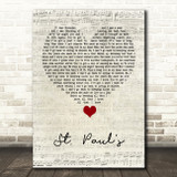 Deaf Havana St Paul's Script Heart Song Lyric Quote Music Print