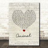 Def Leppard Animal Script Heart Song Lyric Quote Music Print