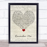 Diana Ross Remember Me Script Heart Song Lyric Quote Music Print