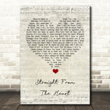 Doolally Straight From The Heart Script Heart Song Lyric Quote Music Print