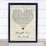 Doolally Straight From The Heart Script Heart Song Lyric Quote Music Print
