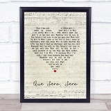 Doris Day Que Sera, Sera Script Heart Song Lyric Quote Music Print