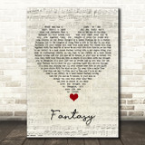 Earth, Wind And Fire Fantasy Script Heart Song Lyric Quote Music Print
