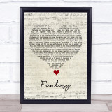 Earth, Wind And Fire Fantasy Script Heart Song Lyric Quote Music Print