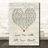 Engelbert Humperdinck Love Me With All Your Heart Script Heart Song Lyric Quote Music Print