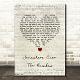Eva Cassidy Somewhere over the rainbow Script Heart Song Lyric Quote Music Print