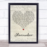 Fame Academy Starmaker Script Heart Song Lyric Quote Music Print