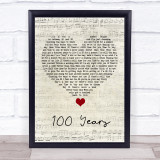 Five For Fighting 100 Years Script Heart Song Lyric Quote Music Print