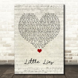 Fleetwood Mac Little Lies Script Heart Song Lyric Quote Music Print