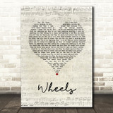 Foo Fighters Wheels Script Heart Song Lyric Quote Music Print