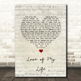 Freddie Mercury Love of My Life Script Heart Song Lyric Quote Music Print