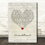Freya Ridings Unconditional Script Heart Song Lyric Quote Music Print