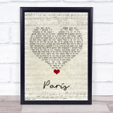Friendly Fires Paris Script Heart Song Lyric Quote Music Print