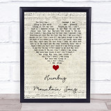 Fruit Bats Humbug Mountain Song Script Heart Song Lyric Quote Music Print