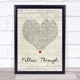 Gavin DeGraw Follow Through Script Heart Song Lyric Quote Music Print