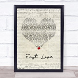 George Michael Fast Love Script Heart Song Lyric Quote Music Print