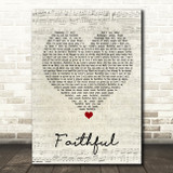 Go West Faithful Script Heart Song Lyric Quote Music Print