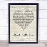 Huey Lewis And The News Stuck With You Script Heart Song Lyric Quote Music Print