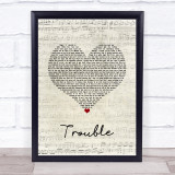 Iggy Azalea Trouble Script Heart Song Lyric Quote Music Print