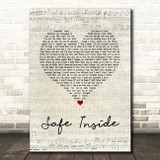 James Arthur Safe Inside Script Heart Song Lyric Quote Music Print