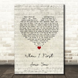 Jamie Foxx Featuring Beyoncé When I First Saw You Script Heart Song Lyric Quote Music Print