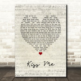 Jason Walker Kiss Me Script Heart Song Lyric Quote Music Print