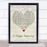 Jennifer Morrison A Happy Beginning Script Heart Song Lyric Quote Music Print
