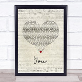 Jess Powell YOU Script Heart Song Lyric Quote Music Print