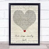 Justin Bieber One Less Lonely Girl Script Heart Song Lyric Quote Music Print
