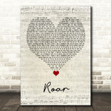 Katy Perry Roar Script Heart Song Lyric Quote Music Print