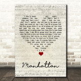 Kings Of Leon Manhattan Script Heart Song Lyric Quote Music Print