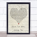 Led Zeppelin Since I've Been Loving You Script Heart Song Lyric Quote Music Print