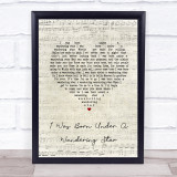 Lee Marvin I was born under a Wandering Star Script Heart Song Lyric Quote Music Print